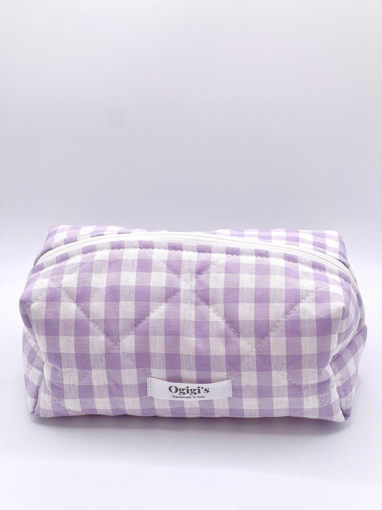 Beauty case lilac gingham