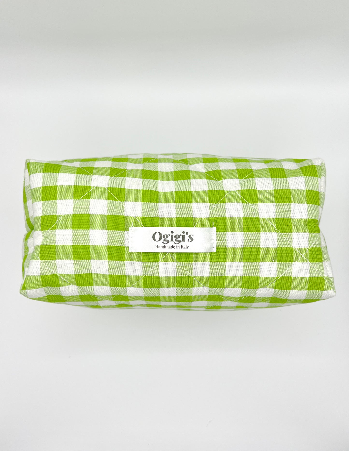 Beauty case green gingham