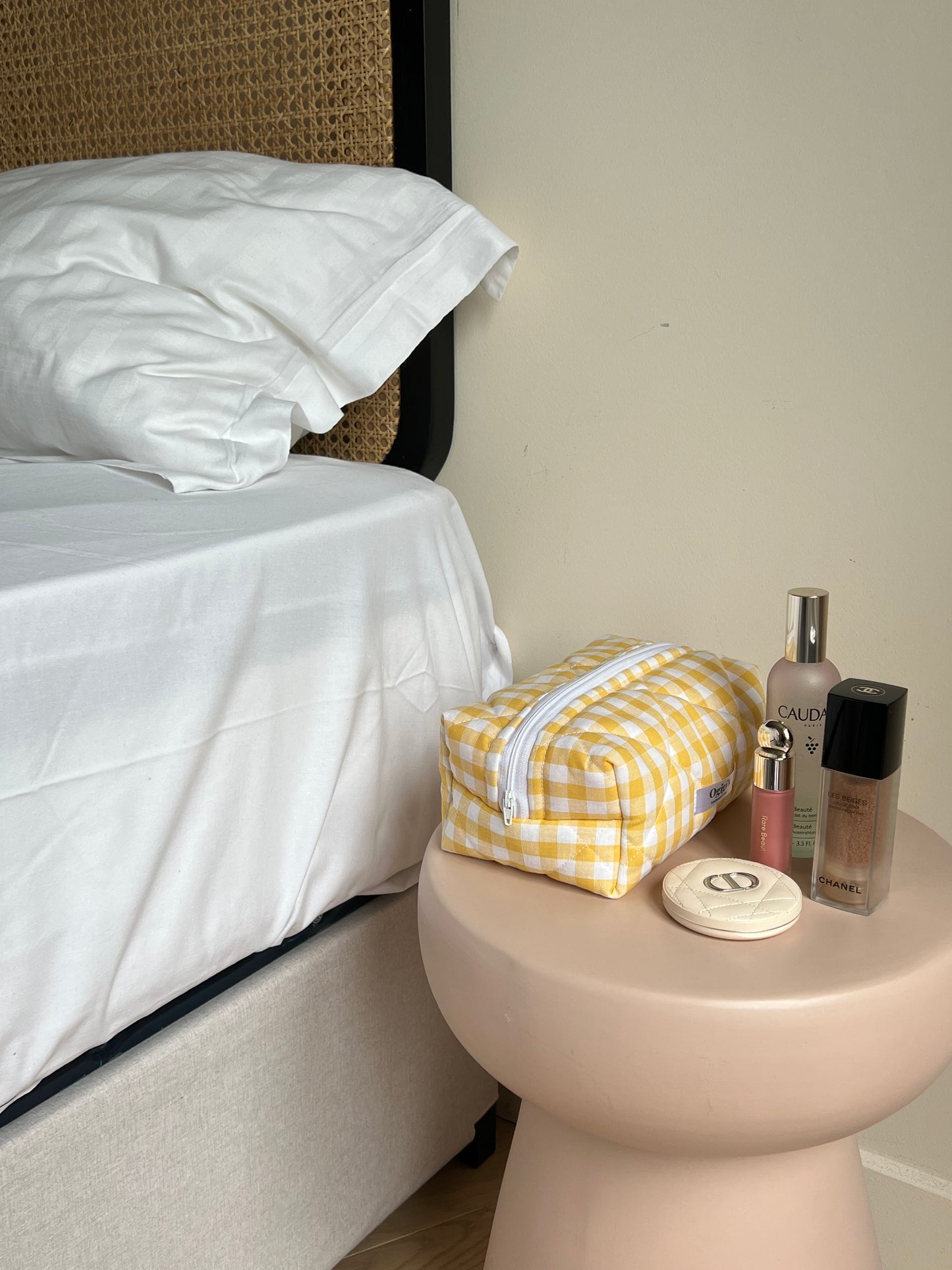 Beauty case yellow gingham