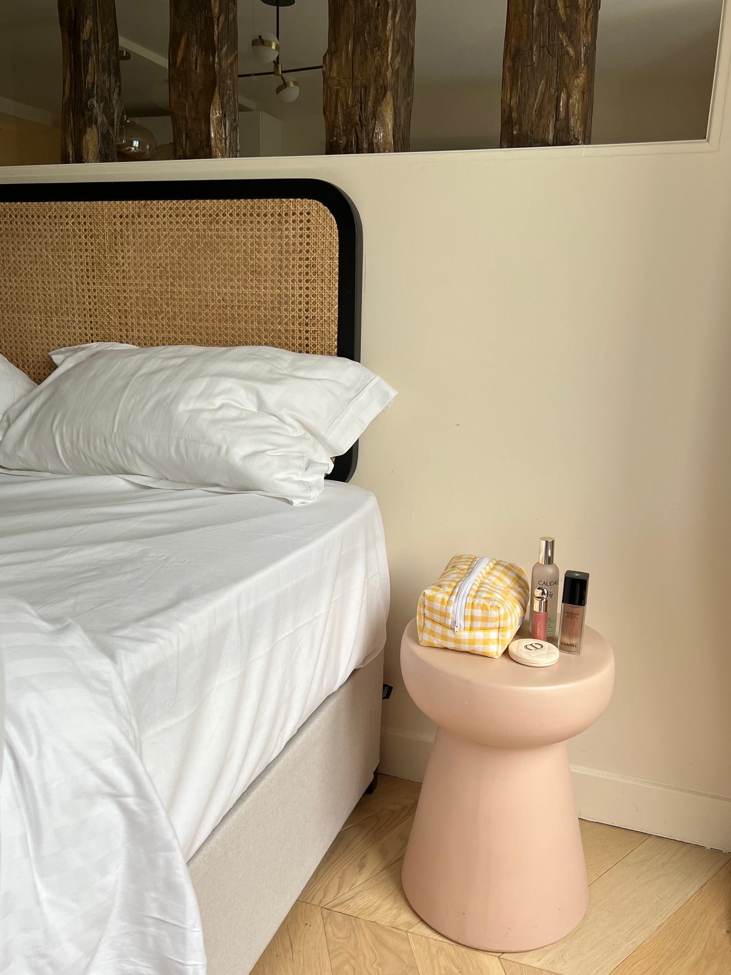 Beauty case yellow gingham