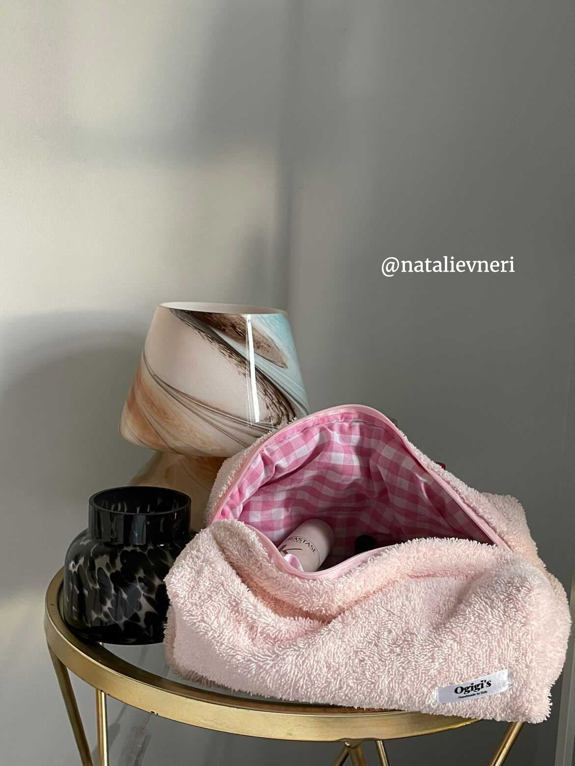 Beauty case blush pink terry