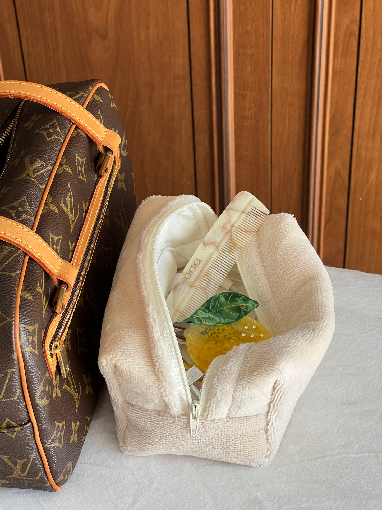 Beauty case teddy beige