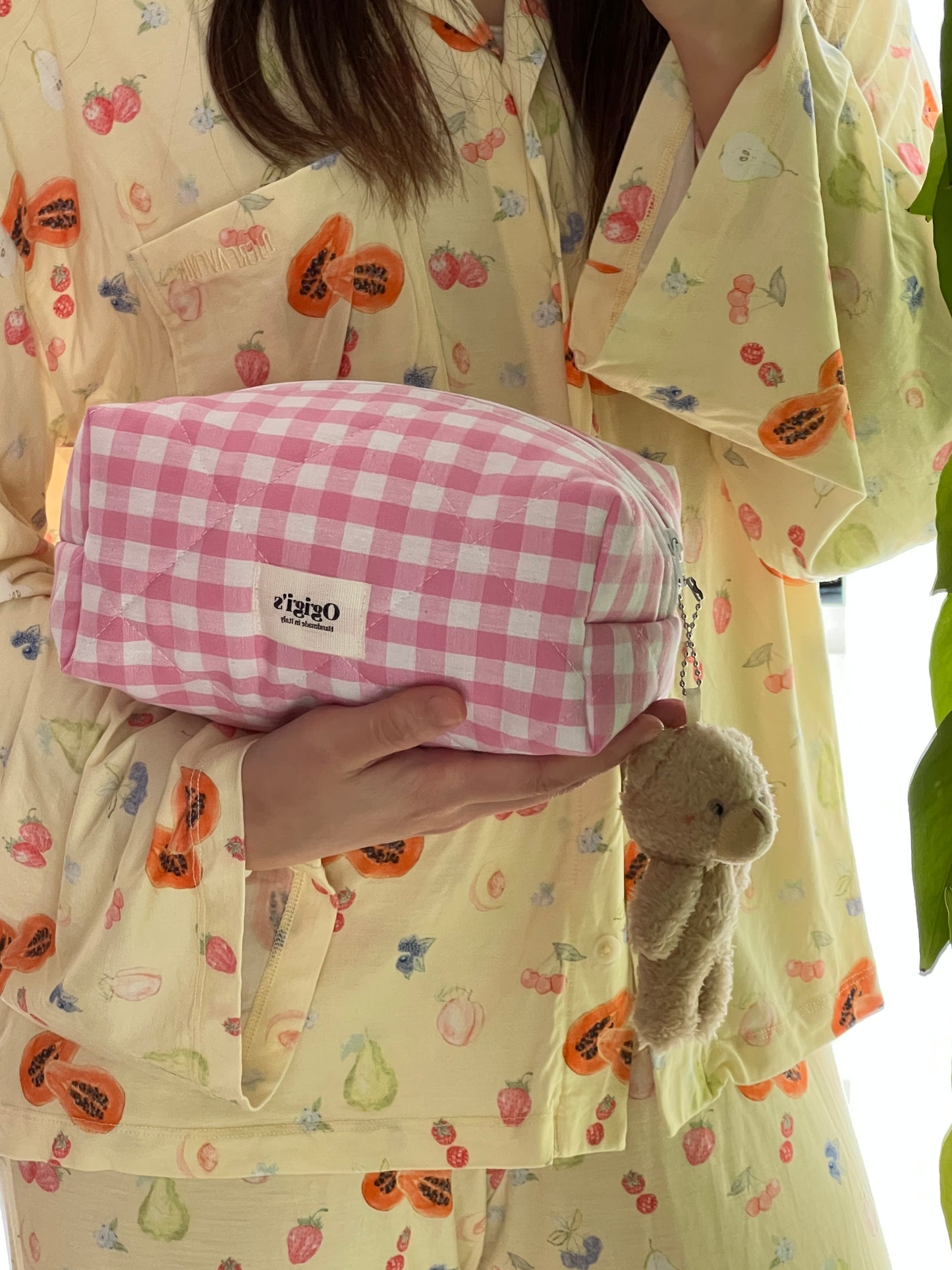 Beauty case pink gingham