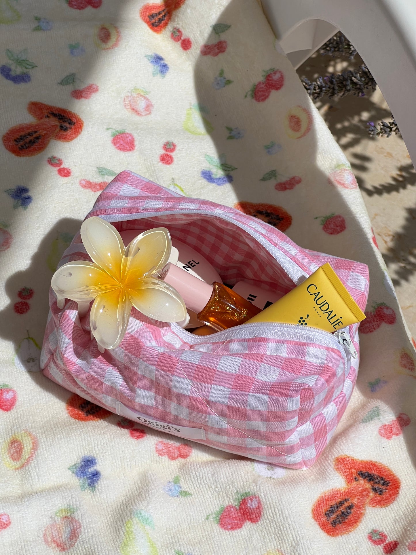 Beauty case pink gingham