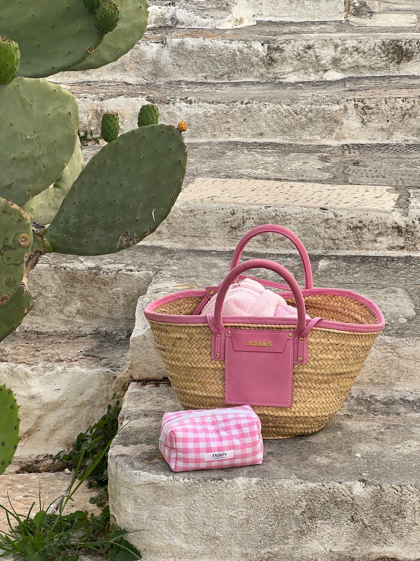 Beauty case pink gingham