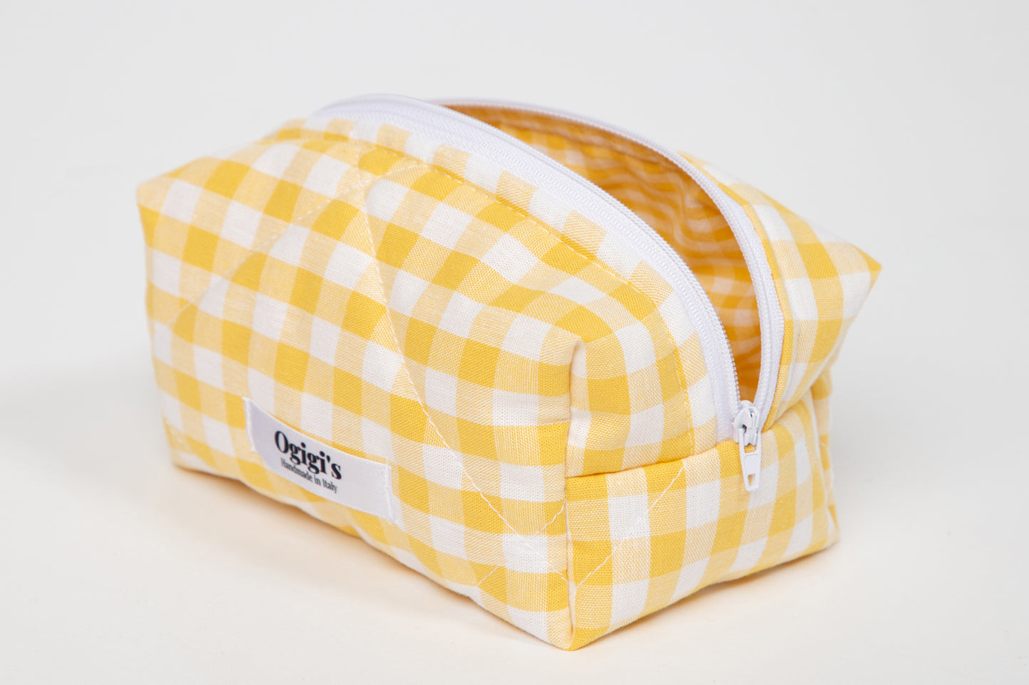 Beauty case yellow gingham