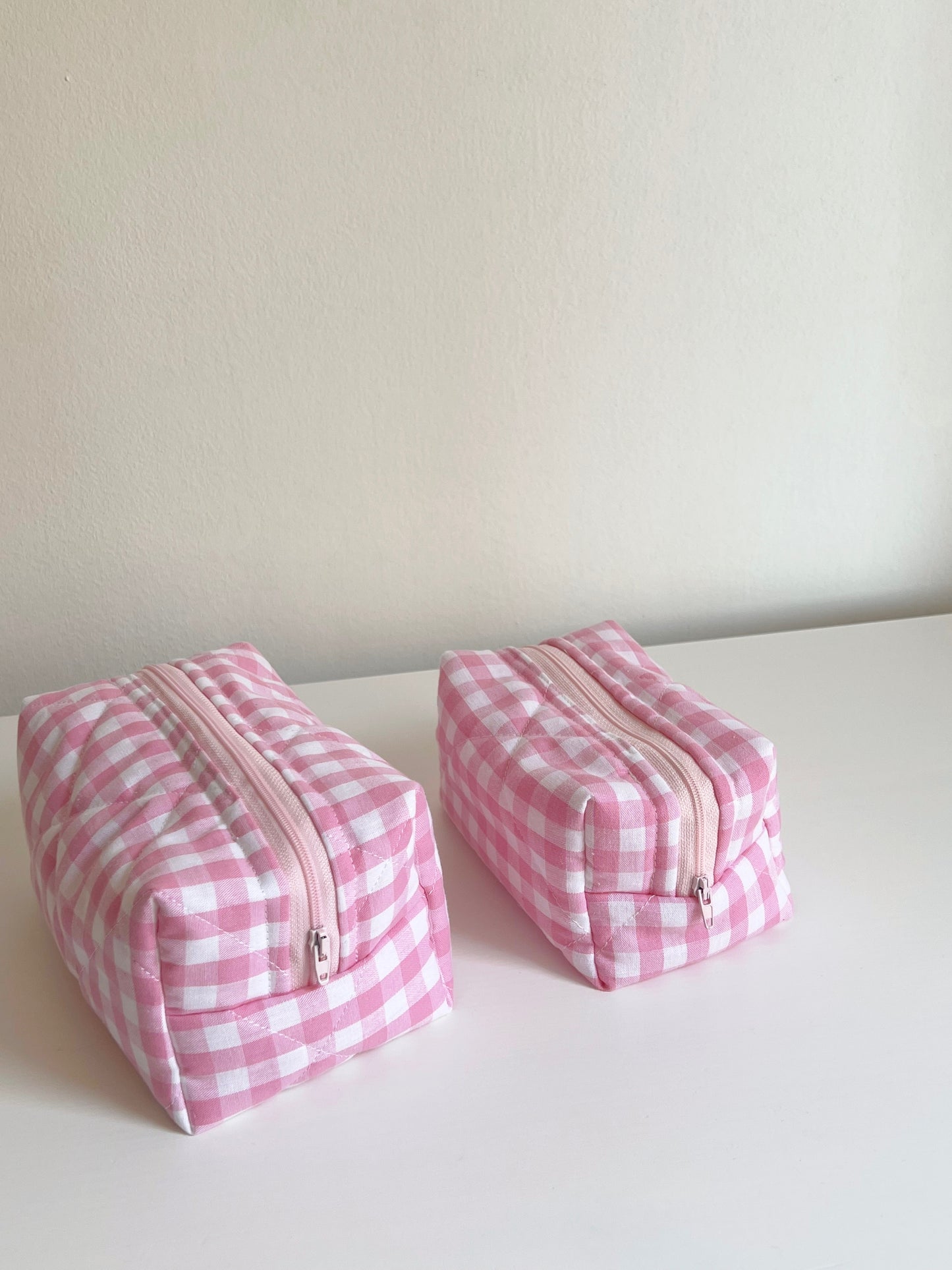 Beauty case pink gingham