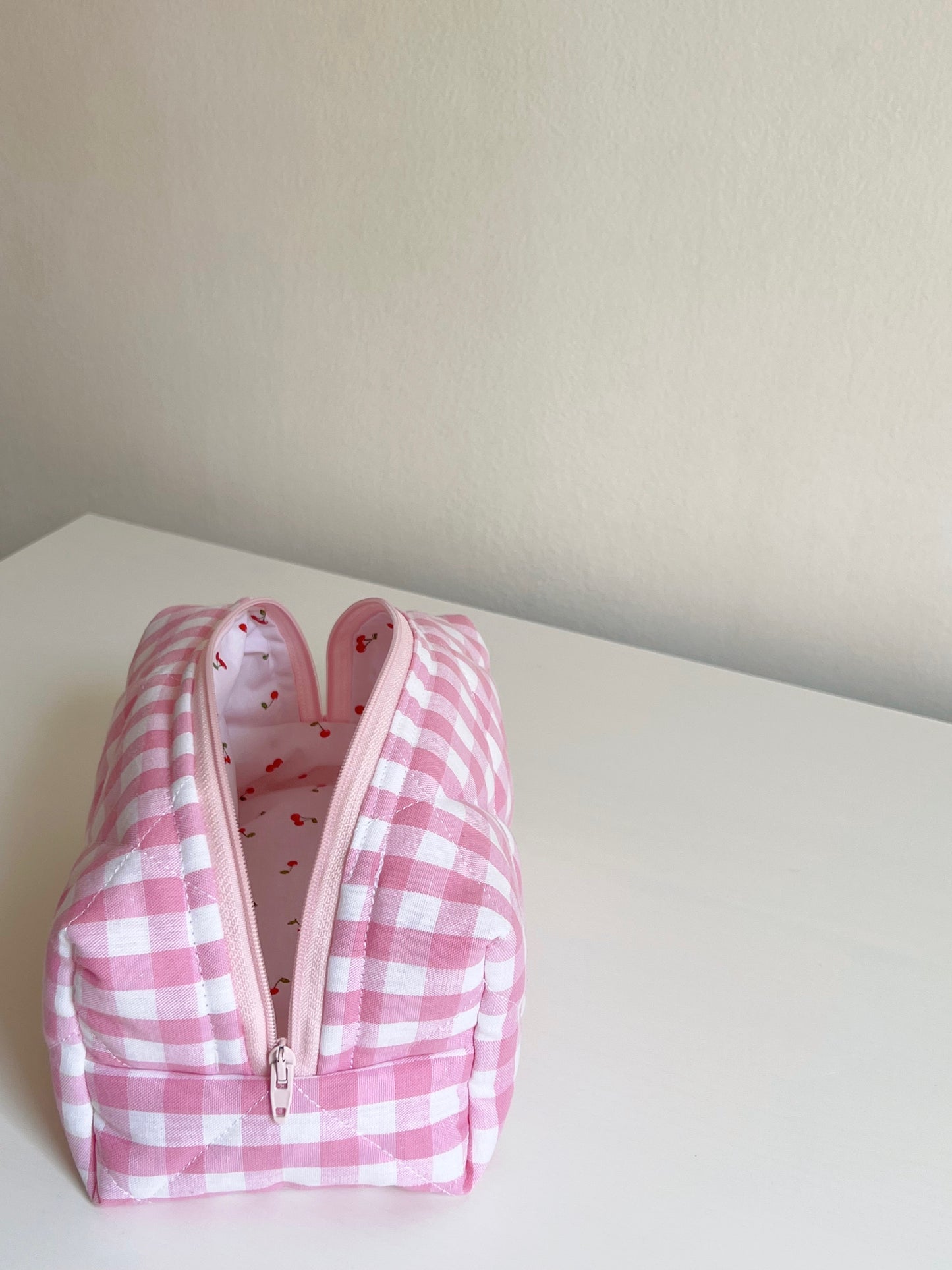 Beauty case pink gingham